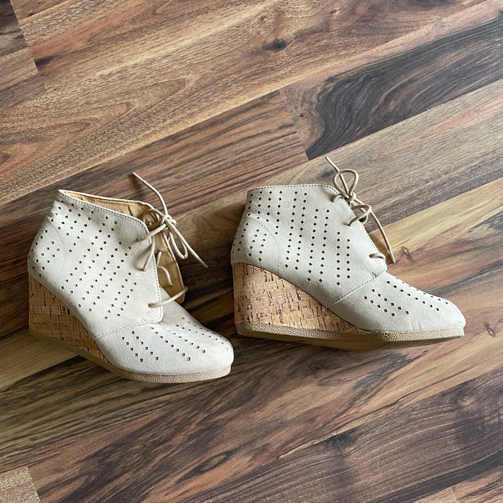 Maurices lace up wedges